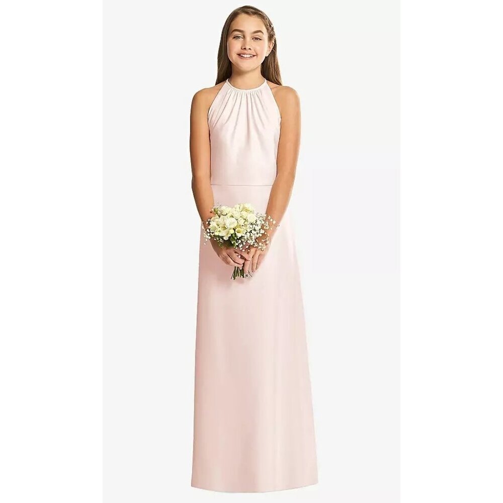 Dessy Girl $215 Social Junior Bridesmaid Formal Dress in Blush NEW WITH TAGS
